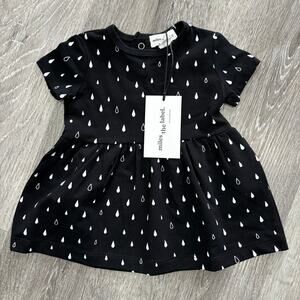 Miles The Label Baby Girl Black and White Dress 0-3 Months NWTs
